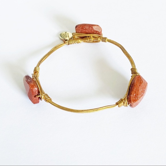 Bourbon & bowties goldstone copper wire bangle - Picture 5 of 6